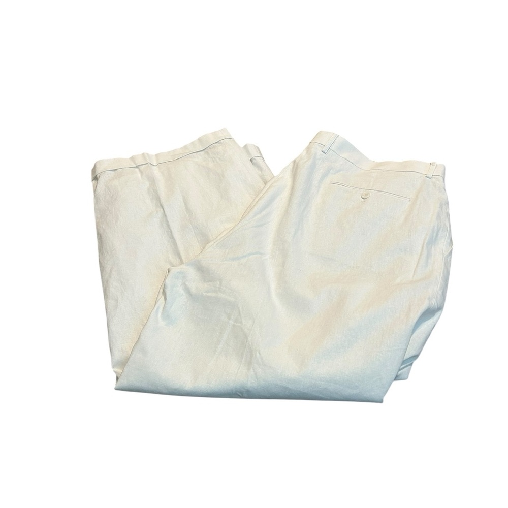 E. J. SAMUEL white linen blend pants